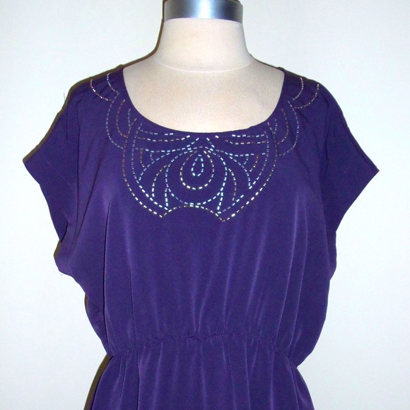 Petticoat Alley Purple Summer Dress Size L - Picture 4 of 4